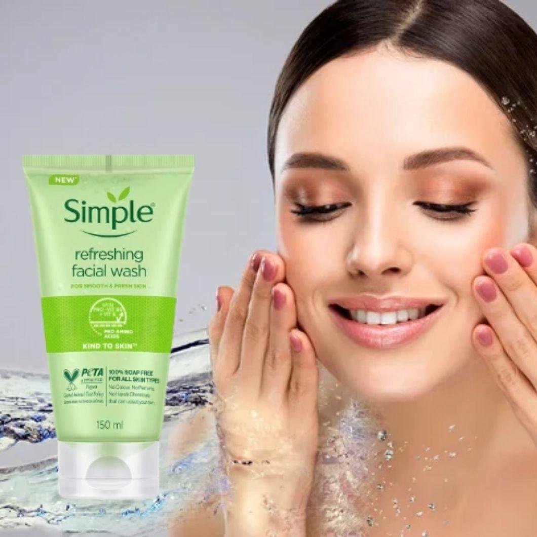 simple kind to skin refreshing facial wash